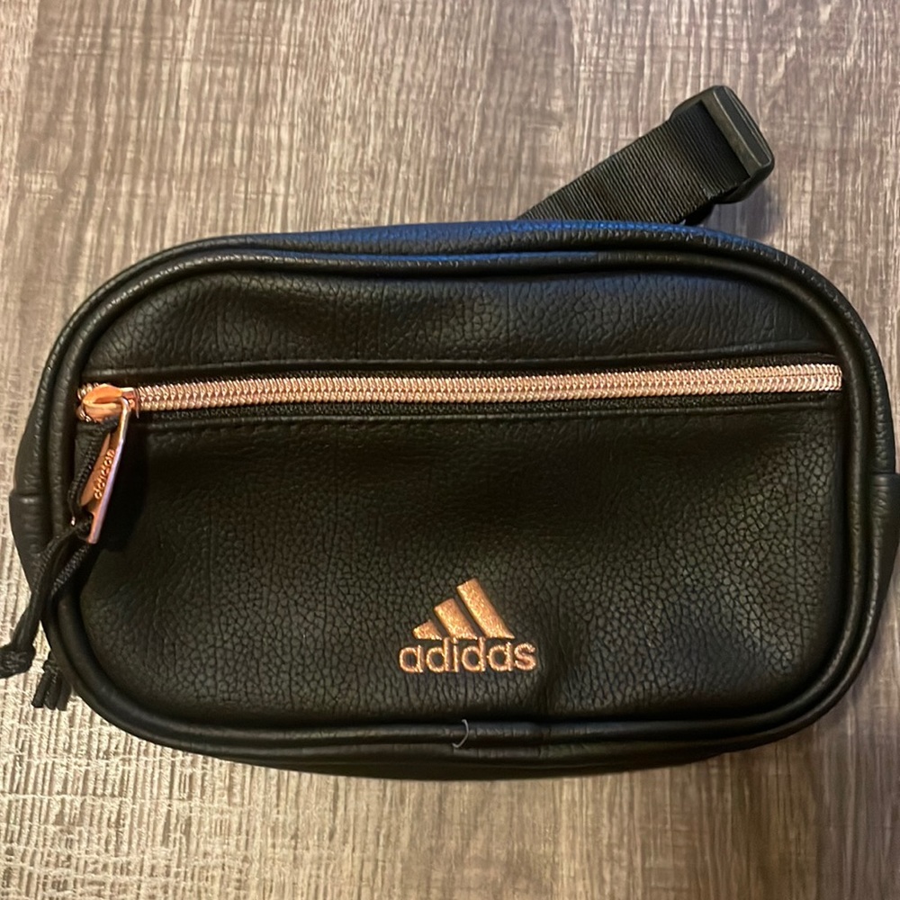 Adidas black with gold detail fanny pack
